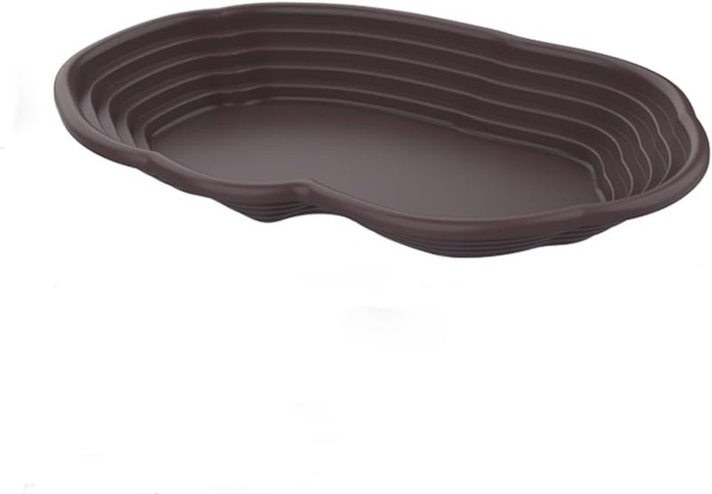 Flushbay Extra Large Reptile Bathing Pool Reptile Feeding Dish Water Bowl with Ramp Aquarium Ornament for Gecko, Snake, Turtle, Bearded Dragon, Lizard Bath(Black) - Image 1